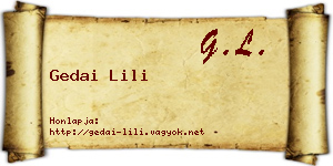 Gedai Lili névjegykártya